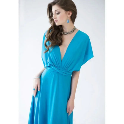 Fashion Multi-worn V-neck Vestidos De Fiesta Women Long Dress Sexy Strapped Lady Summer Maxi Dress