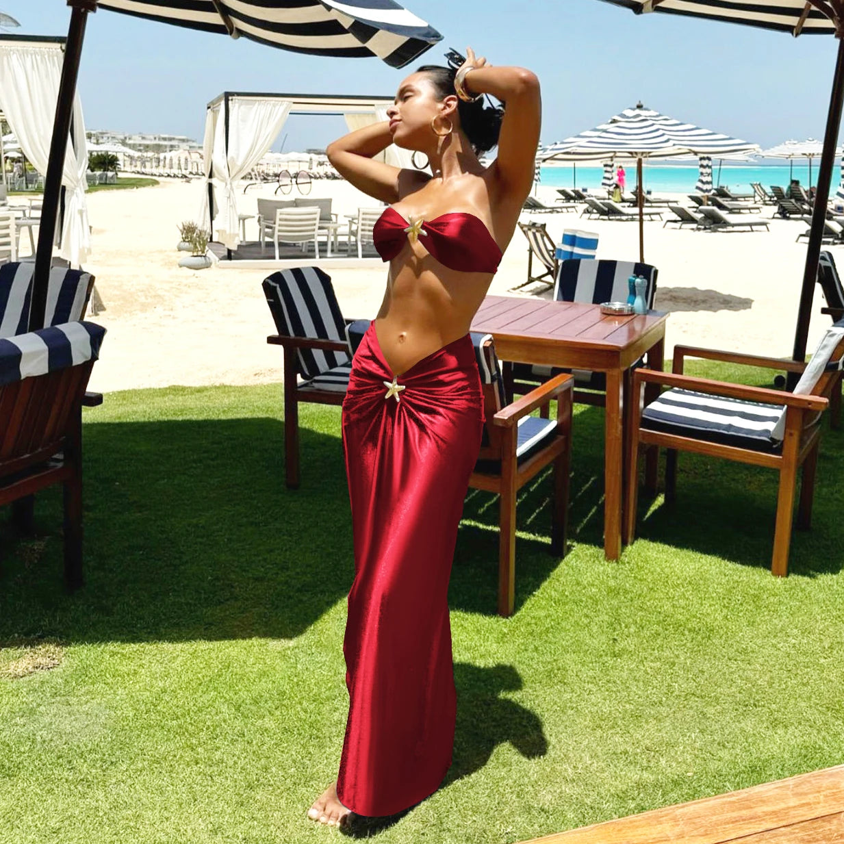 Star Bikinis With Cover Up Luxury Woman Swimsuit Sexy Swimwear Shiny Swim Suit Brazilian Biquini Bodysuit Bathingsuit Beachwear