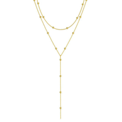 Fashion Gold Color Y-Shaped Pendant Necklaces For Women Girls Luxury Cubic Zirconia Long Tassel Dangle Choker Jewelry Gift