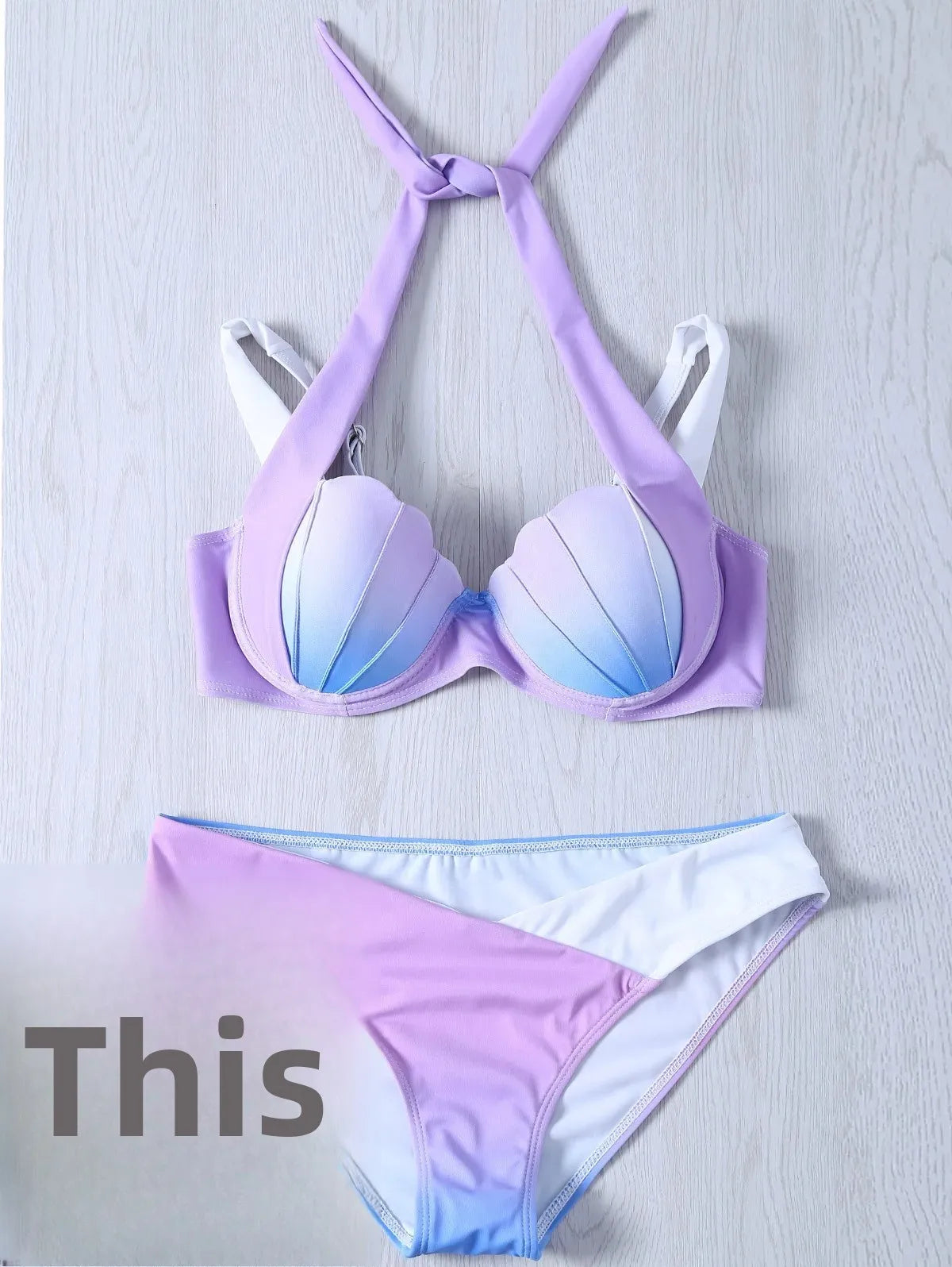 New Arrival Gradient Shell Bikini Swimsuit 4 Styles Mermaid Swimwear Special Offer Women's Fashionable Beachwear from China