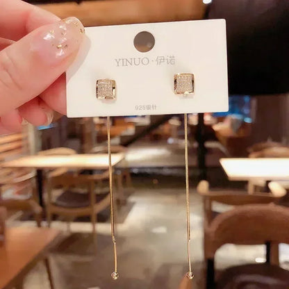 French High-end Brown Crystal Earrings For Women Fashion Luxurious Personalized Daily Accessories Prom jewelry Anniversary Gifts