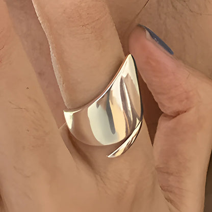 VENTFILLE 925 Sterling Silver Rings INS Fashion Hip Hop Vintage Couples Hollow Lines Punk Thai Silver Party Adjustable  Jewelry