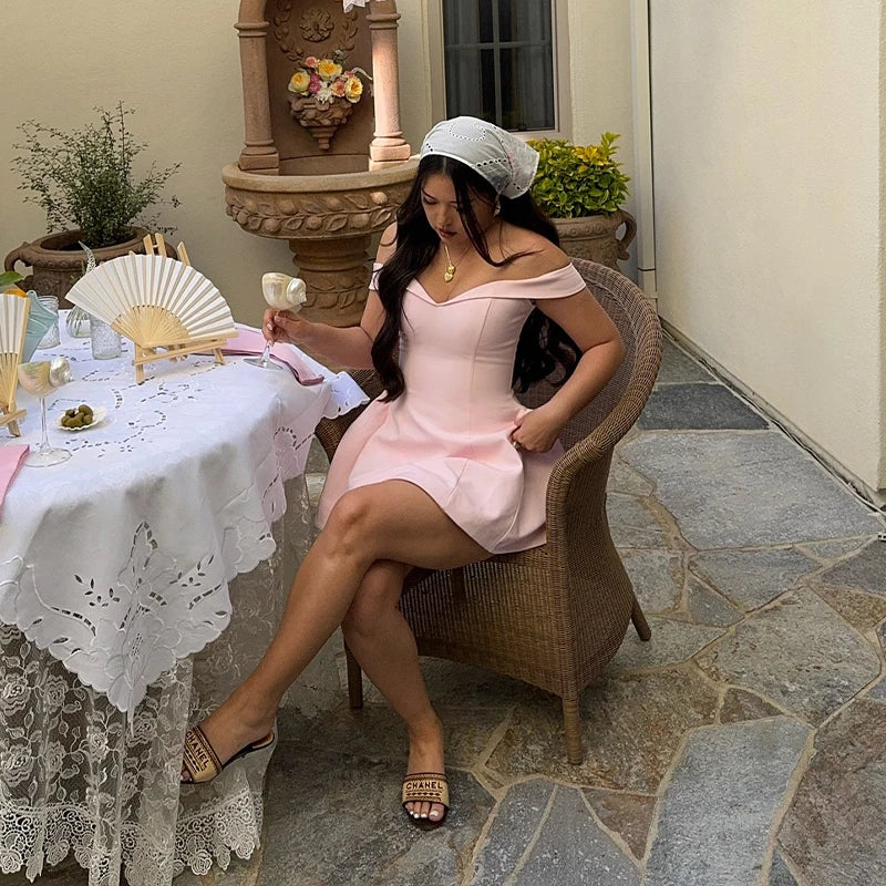 Elegant Lapel Short Sleeve High Waist One Button Dresses Fashion Bodycon Mini A-line Dress Summer New Lady Street Party Vestidos