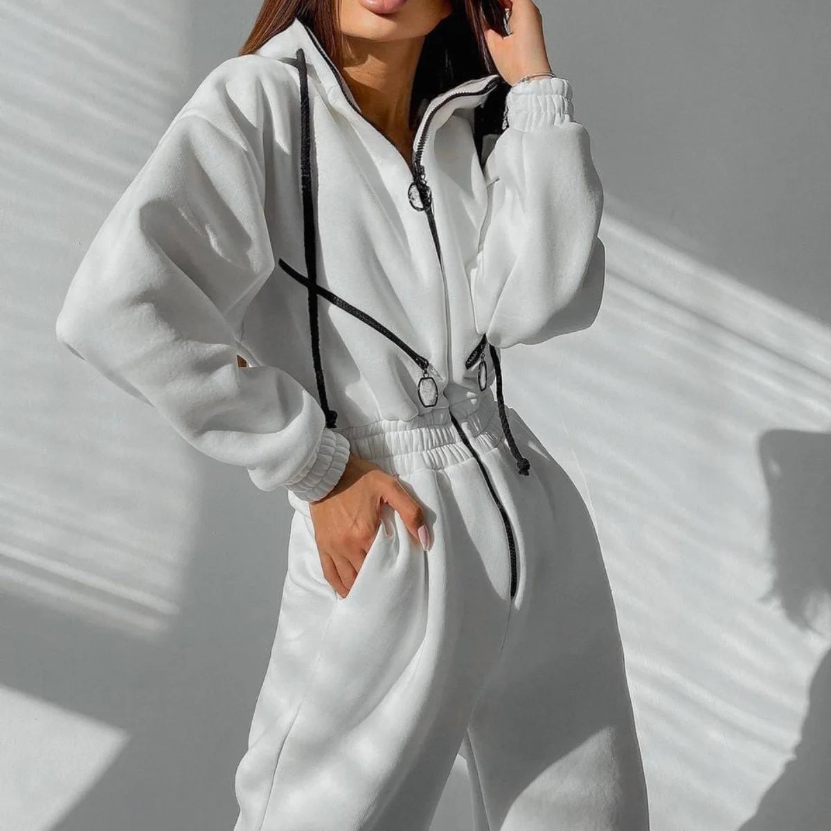 2023 Female Hoodies Jumpsuits One Piece Outfit Warm Fleece Sport Jumpsuit Women Sportswear Playsuit Long Sleeve Zipper Overalls