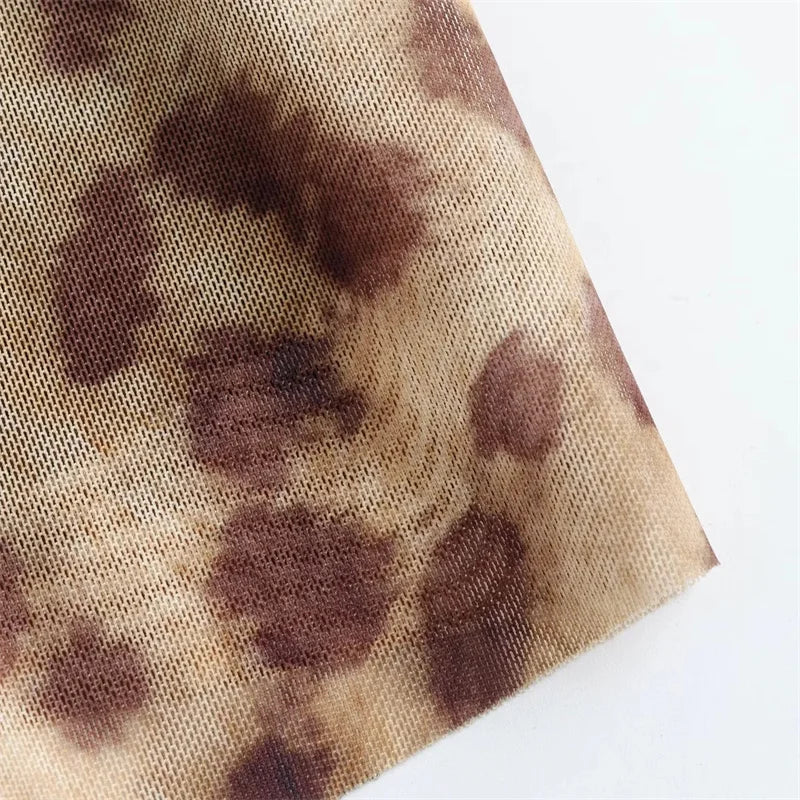 MUJER Leopard Print Tulle Slip Dress Woman Backless Summer Long Dresses For Women Vintage Sexy Party Dresses Midi Holiday Dress