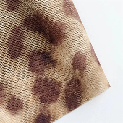 MUJER Leopard Print Tulle Slip Dress Woman Backless Summer Long Dresses For Women Vintage Sexy Party Dresses Midi Holiday Dress