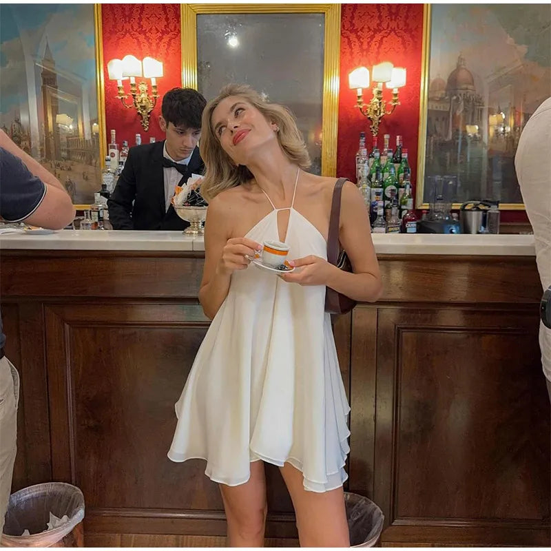 2025 Sexy Party Off Shoulder Dresses Women's Elegant Sleeveless Hollow Out Beach Dress Backless High Street Lady Summer Vestidos