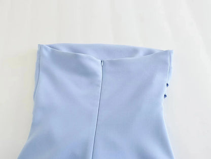 HXAO Dress Women Off Shoulder Corset Short Dresses Ruched Backless Blue Black White Dress Woman Sexy Bodycon Party Dresses