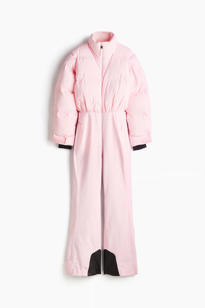 Cotton Ski Women's Winter Jumpsuit Sets Zipper Loose Jacket Straight Pants Suits Skiwear Snow Commute Street Outdoors Romper