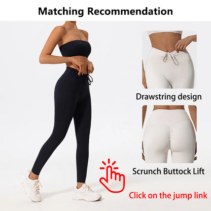 Ctenkevet Two Piece Fitness Sports Set Women Workout Yoga Outfit Strapless Bra Woman 2Ps Gym Crop Top Deportivos Mujer Gym Suits