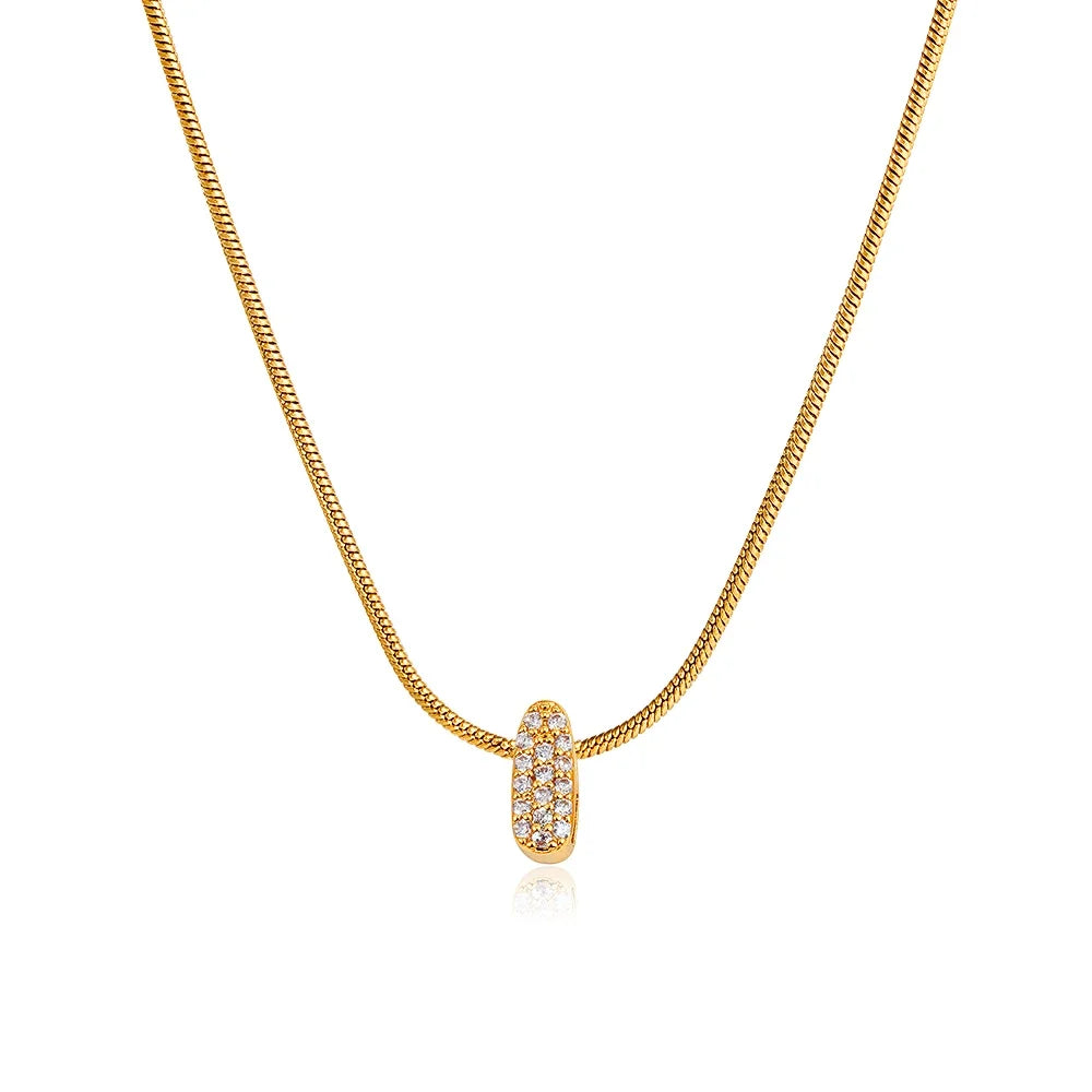 Fashion Tiny CZ Zircon Initial Alphabet Pendant Neckalce Gold Plated Stainless Steel A-Z Letter Necklaces Birthday Gifts Jewelry