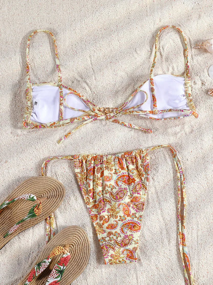 ZRTAK Two Piece Suit Bikinis 2025 Women Swimsuit Push Up Bathing Suit Sexy Bikinis Sets Swimwear Print Beachwear Solid Biquinis