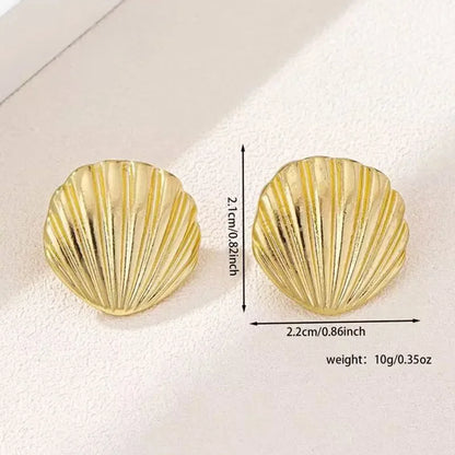 New Exaggeration Ocean Shell Texture Stud Earrings for Women Trendy Accessories Personalization Jewelry Earrings Daily Wear