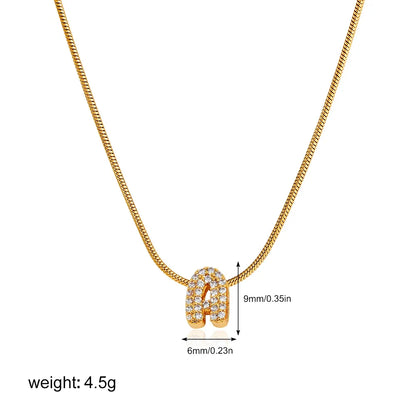 Fashion Tiny CZ Zircon Initial Alphabet Pendant Neckalce Gold Plated Stainless Steel A-Z Letter Necklaces Birthday Gifts Jewelry