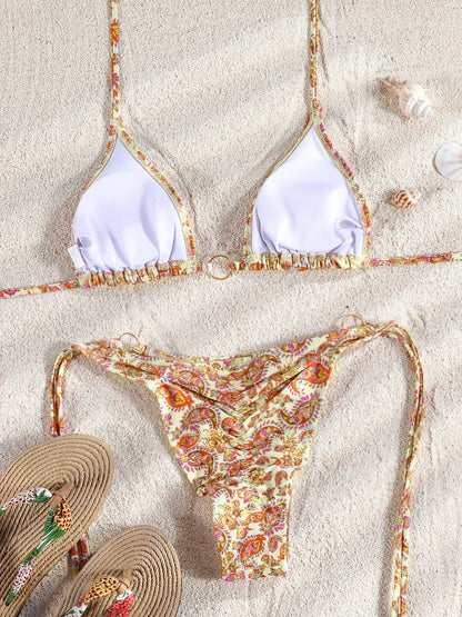 ZRTAK Two Piece Suit Bikinis 2025 Women Swimsuit Push Up Bathing Suit Sexy Bikinis Sets Swimwear Print Beachwear Solid Biquinis