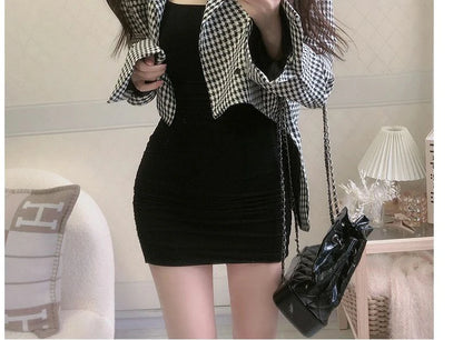 Elegant Solid Sling Sleeveless Type A Sheath Mini Short Dresses Summer New Sexy Slim Slimming Arm Covering Dresses