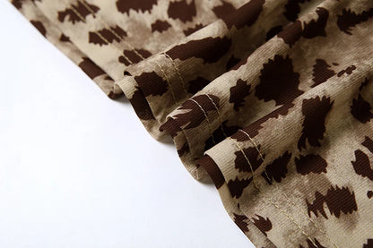 Vintage Leopard Print Sexy Cami Dress Women V Neck Sleeveless Party Dress Fashion 2024 Summer Streetwear Dress