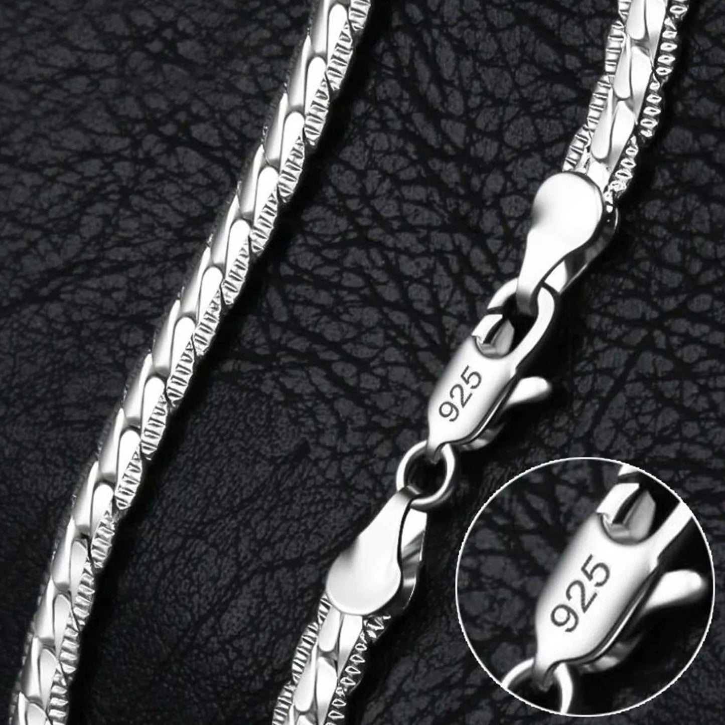 925 Sterling Silver 8/16/18/20/22/24 Inch 6mm Side Chain Necklace Bracelet For Woman Men Fashion Charm Wedding Jewelry