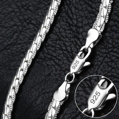 925 Sterling Silver 8/16/18/20/22/24 Inch 6mm Side Chain Necklace Bracelet For Woman Men Fashion Charm Wedding Jewelry