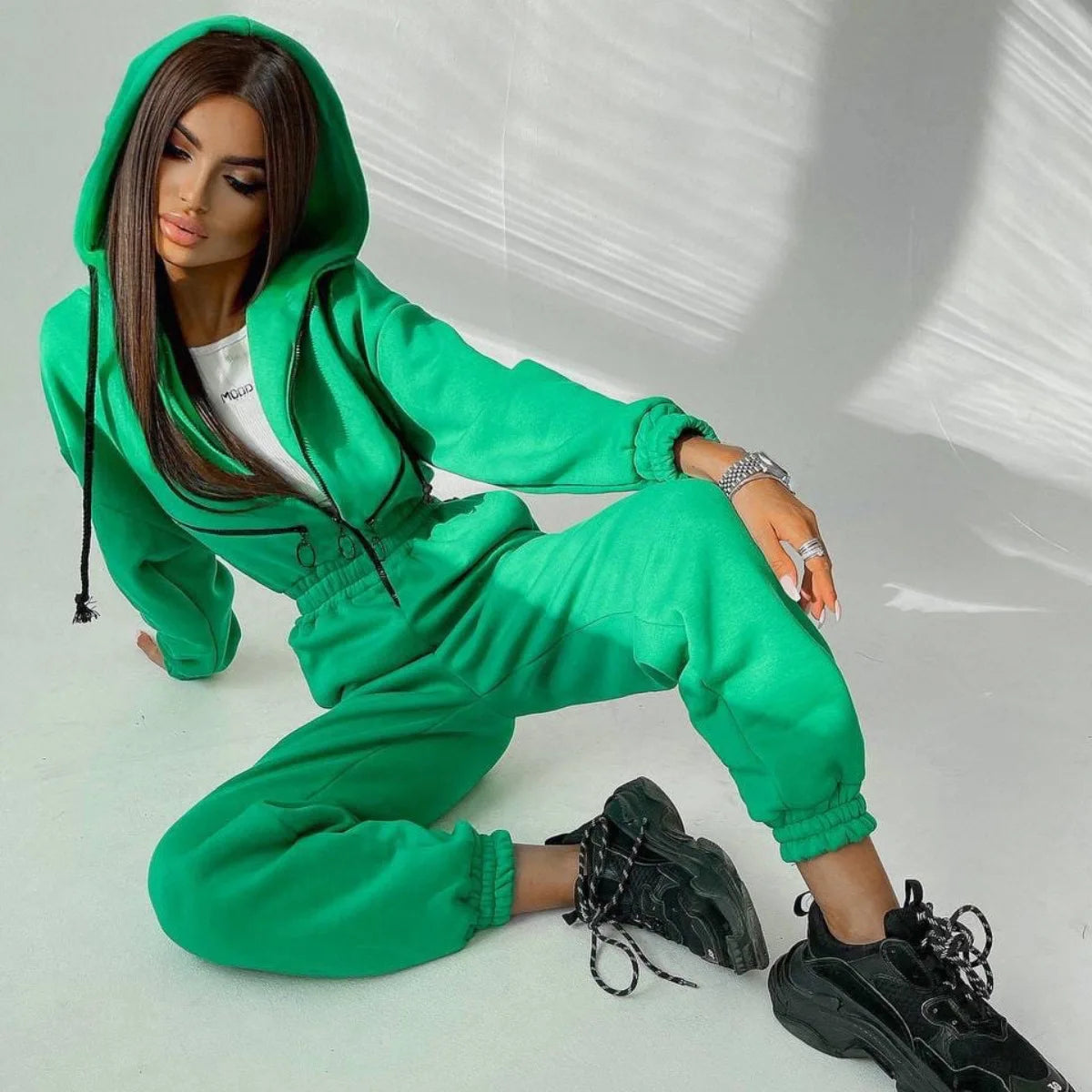 2023 Female Hoodies Jumpsuits One Piece Outfit Warm Fleece Sport Jumpsuit Women Sportswear Playsuit Long Sleeve Zipper Overalls
