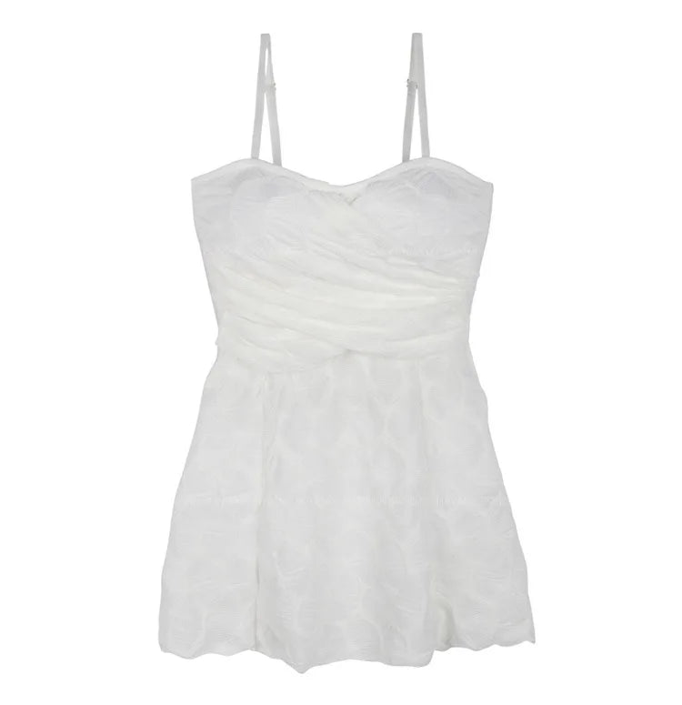 Sexy New One-Piece Swimsuit Women's Strapl Gathered Ba Batherie Thermal Belly Covering Slimming Casual Swimwear