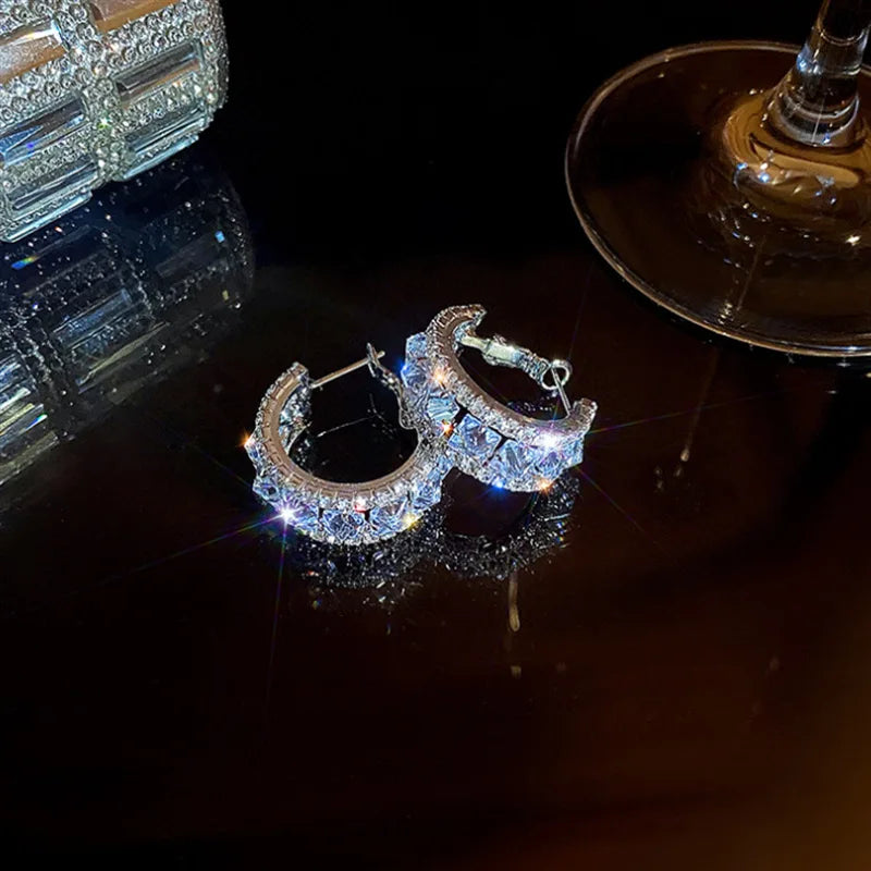 French High-end Brown Crystal Earrings For Women Fashion Luxurious Personalized Daily Accessories Prom jewelry Anniversary Gifts