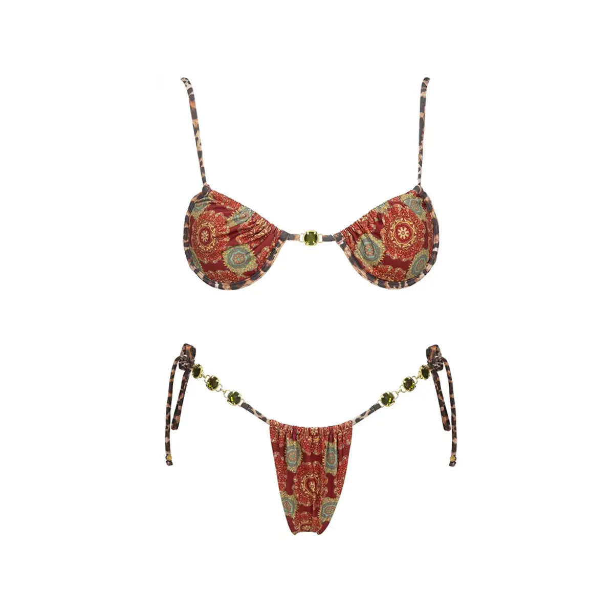 2025 New High Quality Elegant One Piece Swimsuit And Skirt Print Deep-V Lace-up Women Bikini Set Swimwear Party Bathing Suit