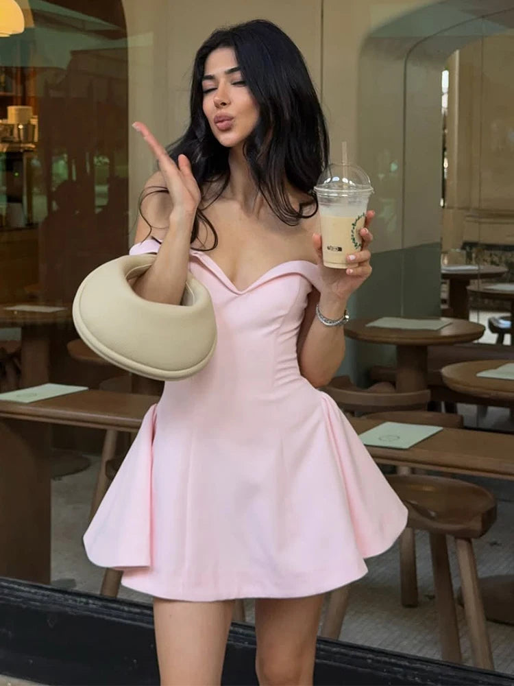 Elegant Lapel Short Sleeve High Waist One Button Dresses Fashion Bodycon Mini A-line Dress Summer New Lady Street Party Vestidos