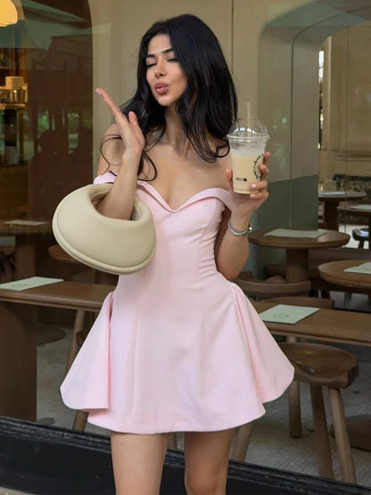 Elegant Lapel Short Sleeve High Waist One Button Dresses Fashion Bodycon Mini A-line Dress Summer New Lady Street Party Vestidos