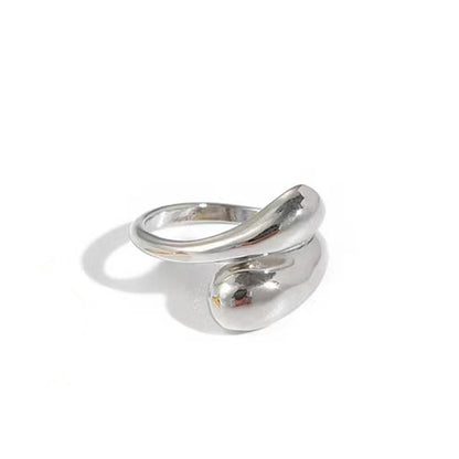 A Single Women's Ring, Simple Water Drop Open Ring, Suitable for Daily Wear and Vacation Wear