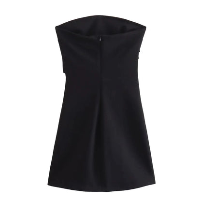 HXAO Dress Women Off Shoulder Corset Short Dresses Ruched Backless Blue Black White Dress Woman Sexy Bodycon Party Dresses