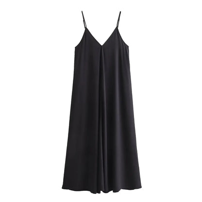 MUJER Black Slip Long Dresses for Women Red Draped Summer Dress Woman 2025 Sexy Backless Maxi Dress Women Summer Beach Dresses