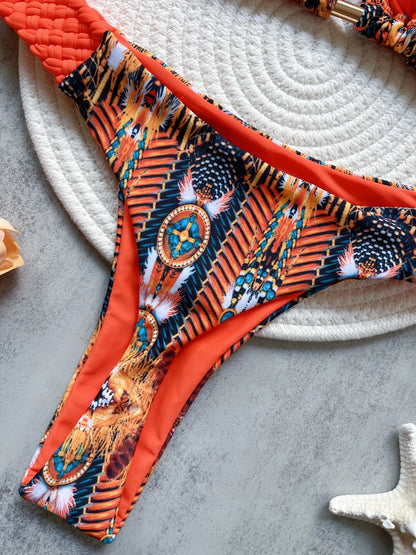 RUOTONSEPT Print Halter Mini Thong High Cut Bikini Female Swimsuit Women Swimwear Two-pieces Bikini set Bather Bathing Suit Swim