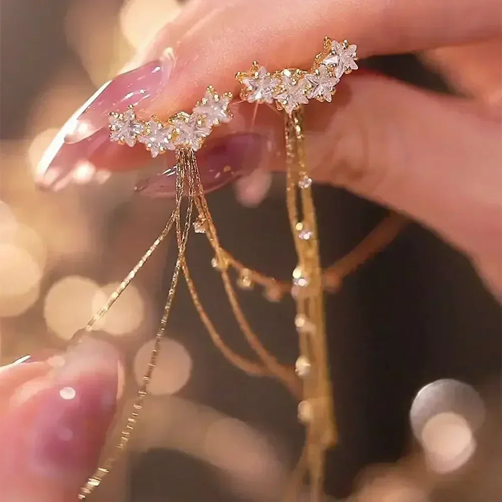 French High-end Brown Crystal Earrings For Women Fashion Luxurious Personalized Daily Accessories Prom jewelry Anniversary Gifts