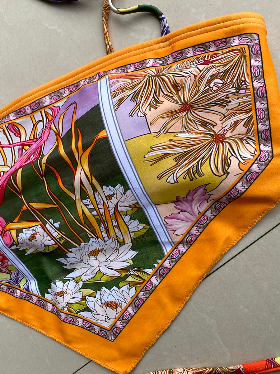 Printed Crop Top Bikini 2025 Women Bikinis Brazilian Swimwear Female Swimsuit Two-pieces Bikini Set High Cut Bathing Suit Swim