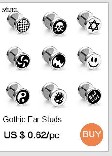 SMJEL Multiple Stainless Steel Stud Earrings for Women Girls Fashion Minimalist Skull Ghost Music Earrings Jewelry Punk Gifts