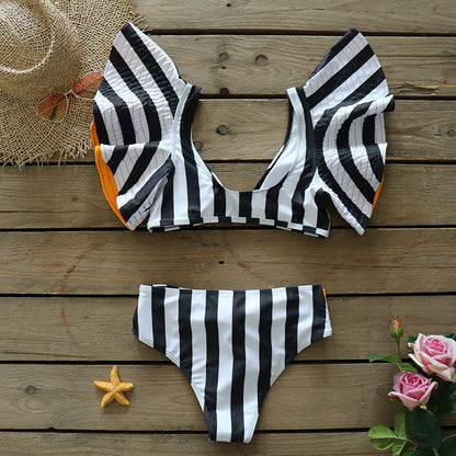 2025 Print Bikini Women Swimwear Push Up Swimsuit High Waist Biquini Halter Backless Bathing Suit Ruffle Beach Wear Summer