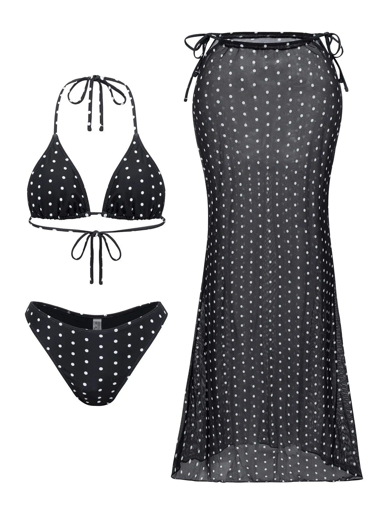 2025 New Flower Print Bikini Set Women's High Waist Long Skirt 3 Piece Swimsuit Sexy Mini Triangle Backless Thong Bathing Suit