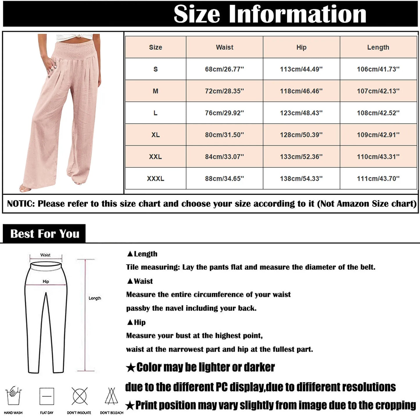 Fashion Cotton Linen Pants Women's Elastic High Waist Loose Wide Leg Pants With Pockets Solid Color Pleated Yoga Sports Pants