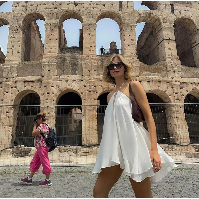 2025 Sexy Party Off Shoulder Dresses Women's Elegant Sleeveless Hollow Out Beach Dress Backless High Street Lady Summer Vestidos