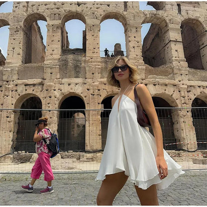 2025 Sexy Party Off Shoulder Dresses Women's Elegant Sleeveless Hollow Out Beach Dress Backless High Street Lady Summer Vestidos