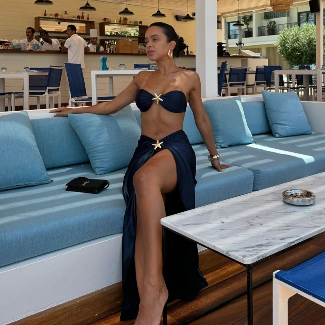 Star Bikinis With Cover Up Luxury Woman Swimsuit Sexy Swimwear Shiny Swim Suit Brazilian Biquini Bodysuit Bathingsuit Beachwear