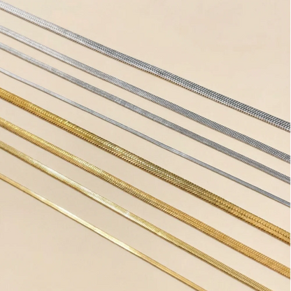 Minimalist Unisex Snake Chain Necklace Choker Stainless Steel Herringbone Gold Color Fashion Jewelry Gift For Her Women and Men
