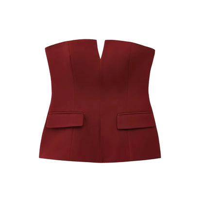 TFMLN Spring Summer Women Strapless Crop 2025 Tops Basic Sleeveless Office Lady Tops Trend Street Classic Solid Tube Tops