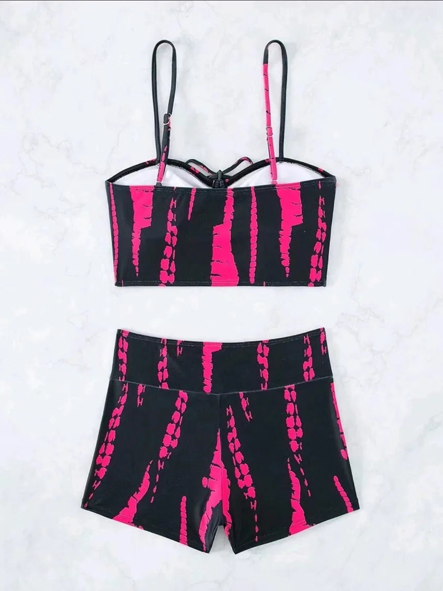 2025 Print High Waist String Two Piece Bikini Women Swimwear Female Swimsuit Bathers Bathing Swimming Suit Beachwear Summer