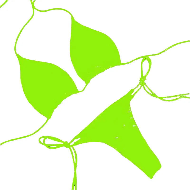 Solid Color Tie-Side G-String Bikini Set Breathtaking Bathing Suit with Feminine Bandage Design Sexy Brazilian Bikini Beachwear