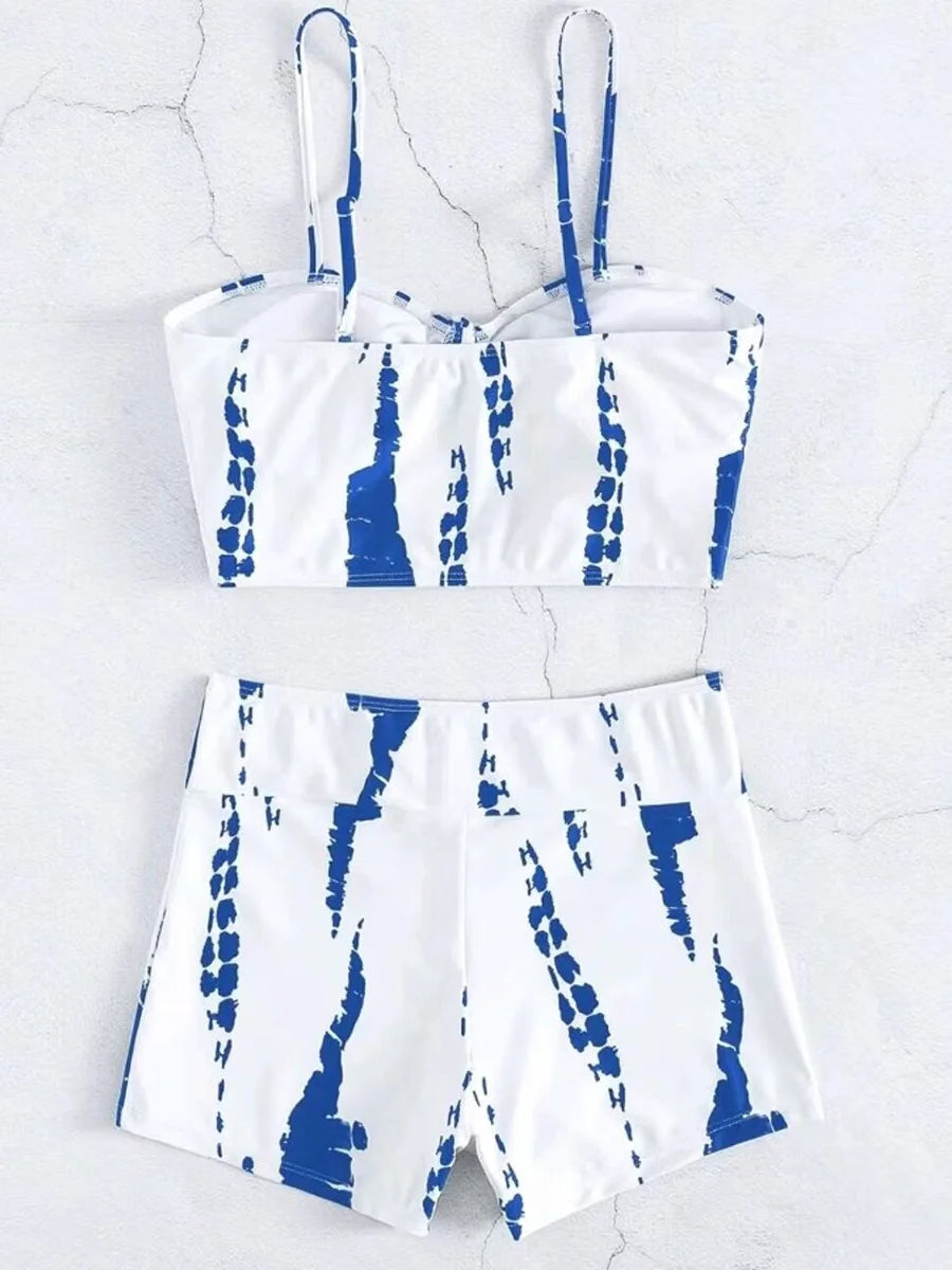 2025 Print High Waist String Two Piece Bikini Women Swimwear Female Swimsuit Bathers Bathing Swimming Suit Beachwear Summer