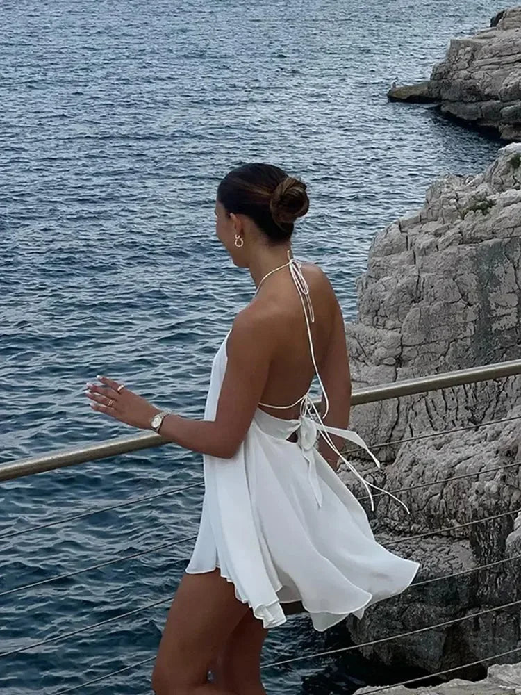 2025 Sexy Party Off Shoulder Dresses Women's Elegant Sleeveless Hollow Out Beach Dress Backless High Street Lady Summer Vestidos