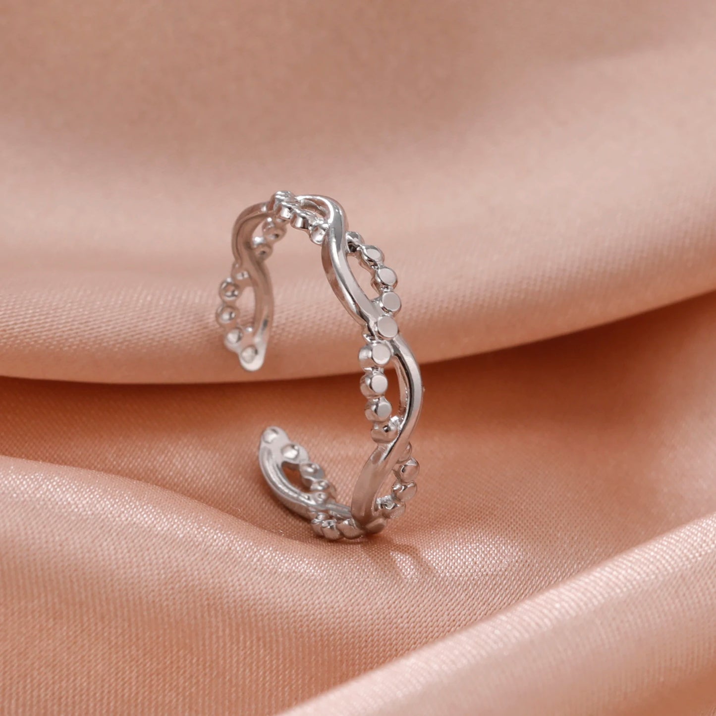 Skyrim Stainless Steel Women Rings Geometric Heart Aesthetic Adjustable Open Finger Ring Fashion Party Jewelry Gifts Wholesale