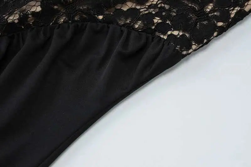 Mozision Lace Halter Backless Sexy Maxi Dress For Women Black Off-shoulder Strapless Sleeveless Bodycon Club Party Long Dress